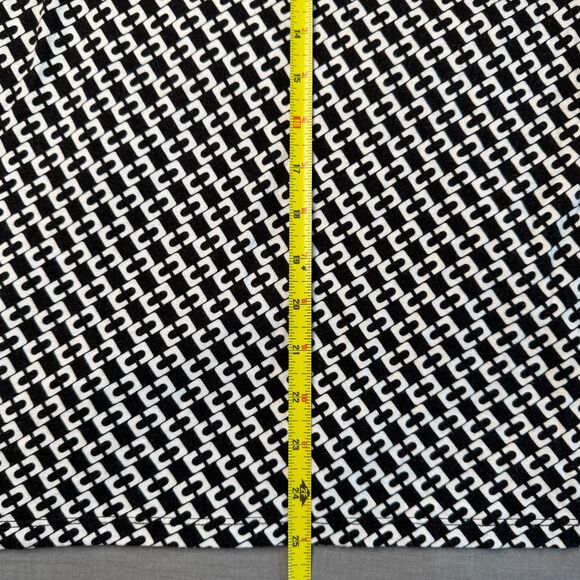 Talbots Black White Geometric Long Sleeve Drape Cowl Neck Top Women's M Stretch - Picture 8 of 10